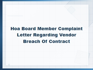 How to File an Hoa Complaint for Vendor Contract Breach