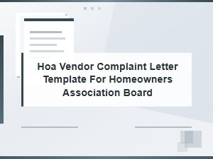 Hoa Board Vendor Complaint Letter Template