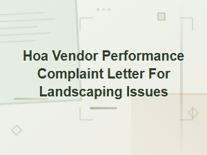 Hoa Landscaping Vendor Complaint Letter Guide