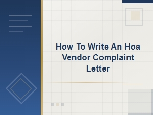 Hoa Vendor Complaint Letter Template and Guide